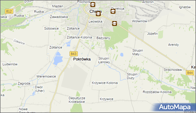 mapa Strupin Łanowy, Strupin Łanowy na mapie Targeo