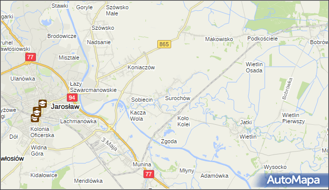 mapa Surochów, Surochów na mapie Targeo