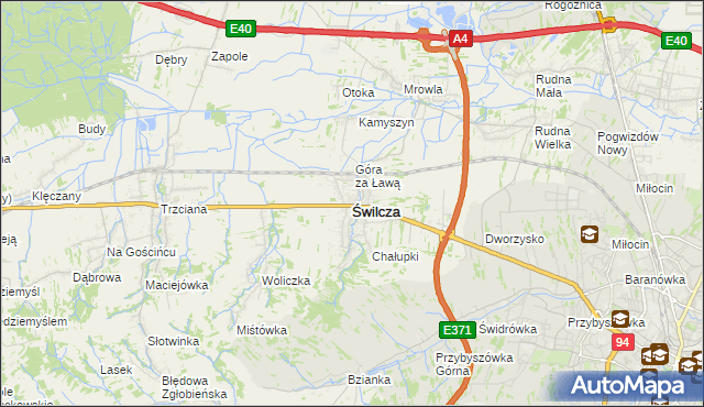 mapa Świlcza, Świlcza na mapie Targeo