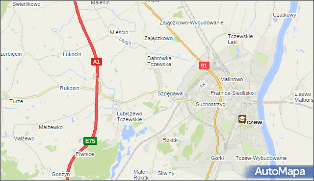 mapa Szpęgawa, Szpęgawa na mapie Targeo