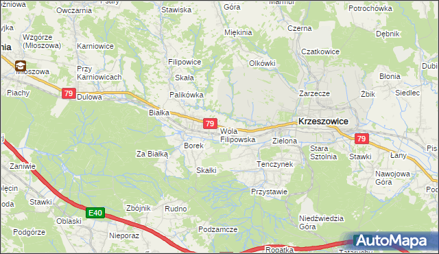 mapa Wola Filipowska, Wola Filipowska na mapie Targeo