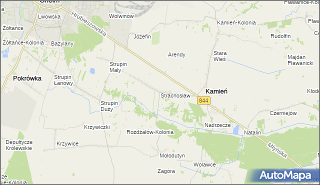 mapa Strachosław, Strachosław na mapie Targeo