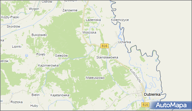 mapa Stanisławówka gmina Dubienka, Stanisławówka gmina Dubienka na mapie Targeo