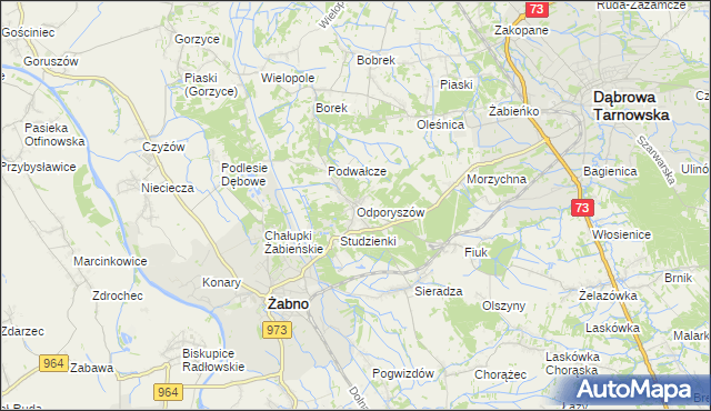 mapa Odporyszów, Odporyszów na mapie Targeo