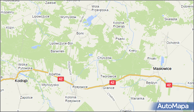 mapa Chylczów, Chylczów na mapie Targeo