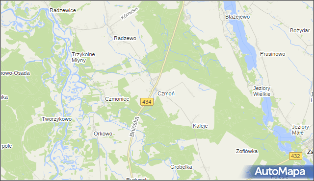 mapa Czmoń, Czmoń na mapie Targeo