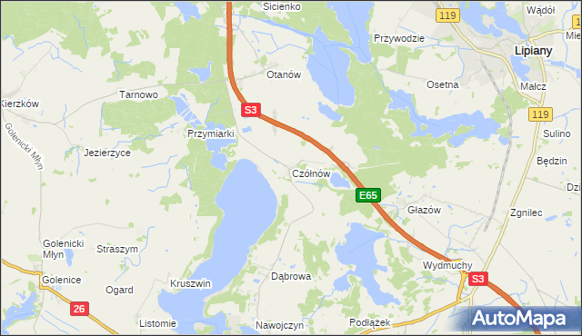 mapa Czółnów, Czółnów na mapie Targeo