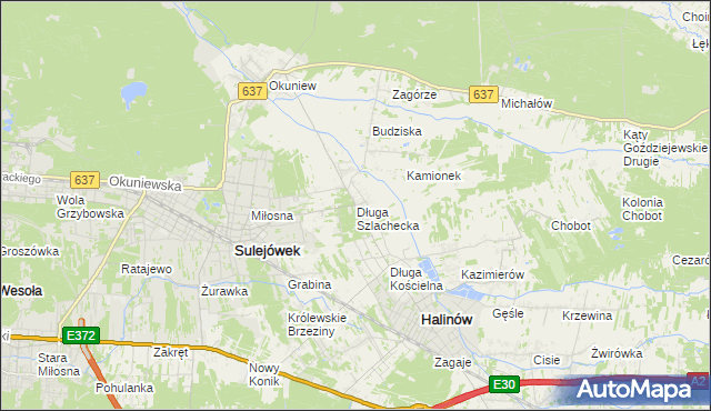 mapa Długa Szlachecka, Długa Szlachecka na mapie Targeo