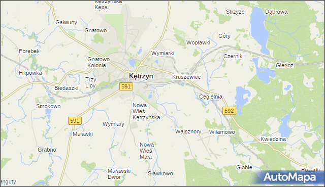 mapa Jurki gmina Kętrzyn, Jurki gmina Kętrzyn na mapie Targeo