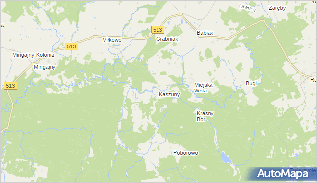 mapa Kaszuny, Kaszuny na mapie Targeo