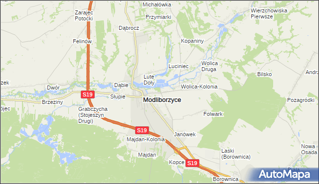 mapa Kolonia Zamek, Kolonia Zamek na mapie Targeo