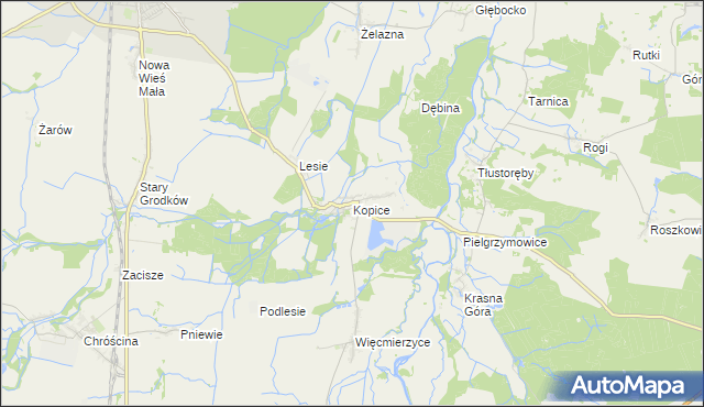 mapa Kopice gmina Grodków, Kopice gmina Grodków na mapie Targeo