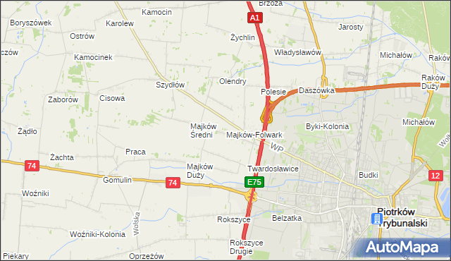 mapa Majków-Folwark, Majków-Folwark na mapie Targeo