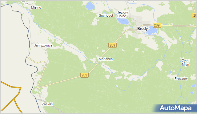 mapa Marianka gmina Brody, Marianka gmina Brody na mapie Targeo