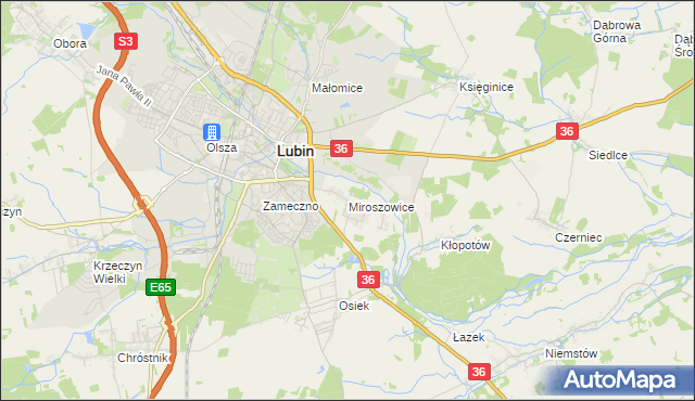 mapa Miroszowice, Miroszowice na mapie Targeo