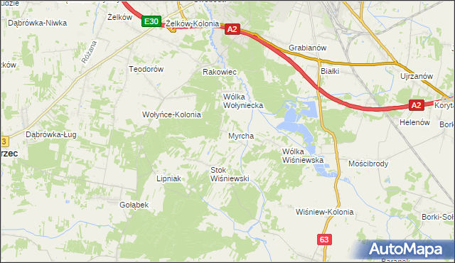 mapa Myrcha, Myrcha na mapie Targeo