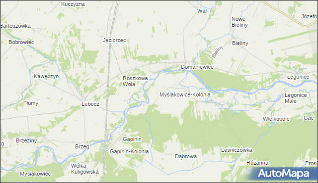 mapa Myślakowice-Kolonia, Myślakowice-Kolonia na mapie Targeo