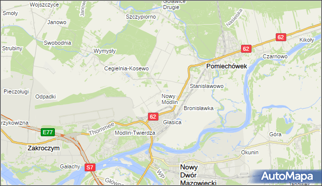 mapa Nowy Modlin, Nowy Modlin na mapie Targeo