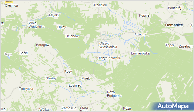 mapa Olszyc-Folwark, Olszyc-Folwark na mapie Targeo