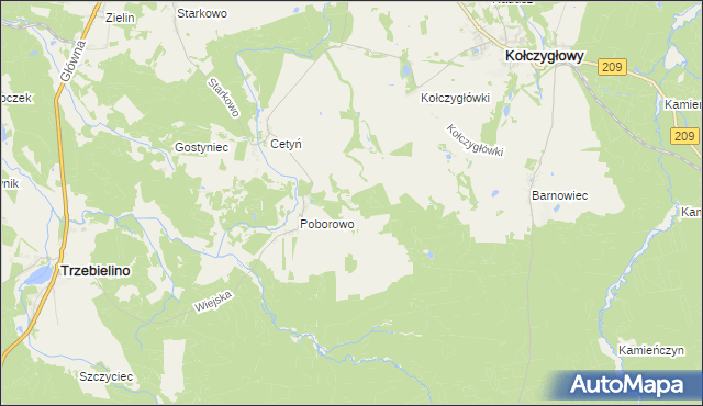 mapa Owczary gmina Trzebielino, Owczary gmina Trzebielino na mapie Targeo