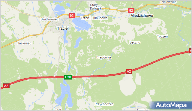 mapa Prądówka, Prądówka na mapie Targeo