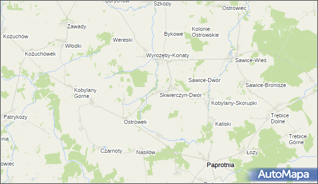 mapa Skwierczyn-Dwór, Skwierczyn-Dwór na mapie Targeo