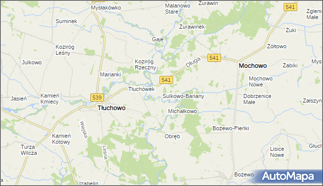 mapa Sulkowo-Bariany, Sulkowo-Bariany na mapie Targeo