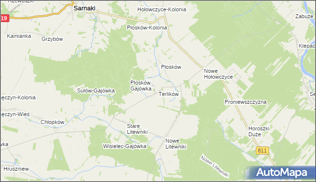 mapa Terlików, Terlików na mapie Targeo