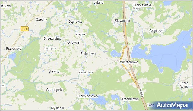 mapa Węglewo gmina Szczecinek, Węglewo gmina Szczecinek na mapie Targeo