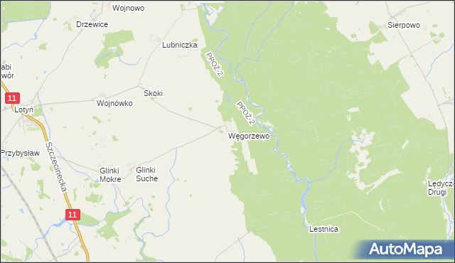 mapa Węgorzewo gmina Okonek, Węgorzewo gmina Okonek na mapie Targeo