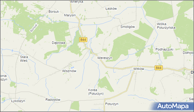 mapa Wereszyn, Wereszyn na mapie Targeo