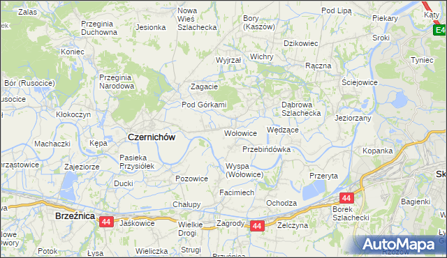 mapa Wołowice, Wołowice na mapie Targeo