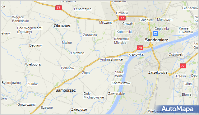 mapa Andruszkowice, Andruszkowice na mapie Targeo