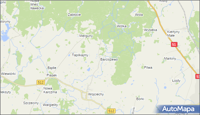 mapa Barciszewo, Barciszewo na mapie Targeo