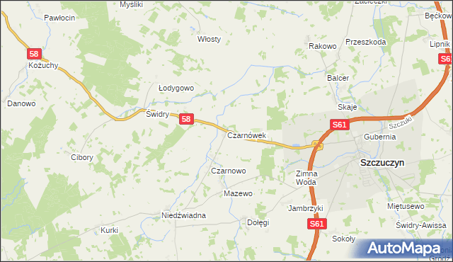 mapa Czarnówek, Czarnówek na mapie Targeo