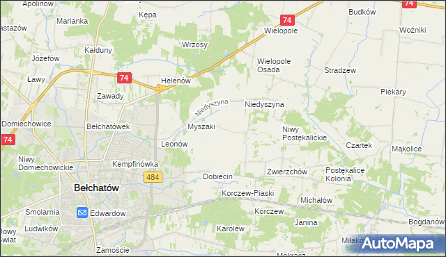 mapa Dobiecin-Kolonia, Dobiecin-Kolonia na mapie Targeo