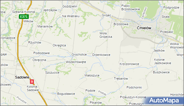 mapa Drzenkowice, Drzenkowice na mapie Targeo