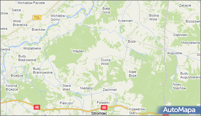 mapa Ducka Wola, Ducka Wola na mapie Targeo