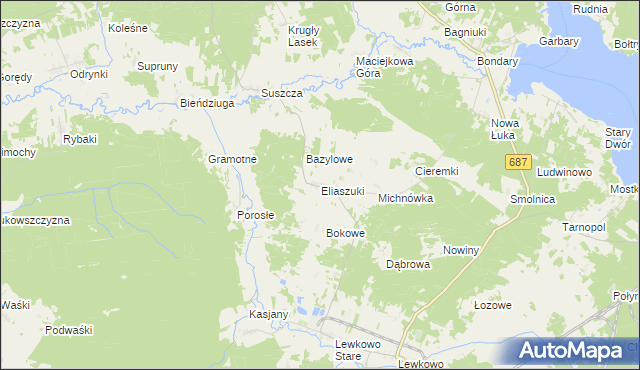 mapa Eliaszuki, Eliaszuki na mapie Targeo