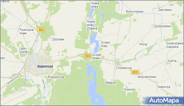 mapa Grójec Wielki gmina Siedlec, Grójec Wielki gmina Siedlec na mapie Targeo