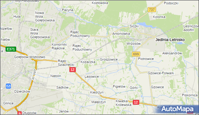 mapa Groszowice, Groszowice na mapie Targeo