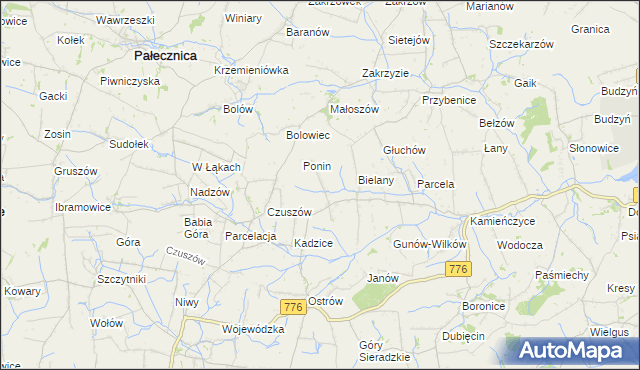 mapa Gunów-Kolonia, Gunów-Kolonia na mapie Targeo