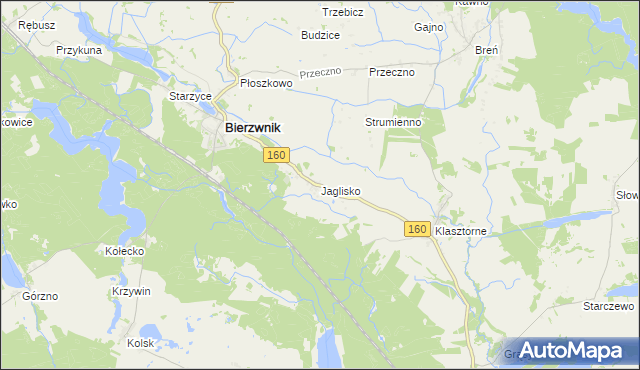 mapa Jaglisko, Jaglisko na mapie Targeo