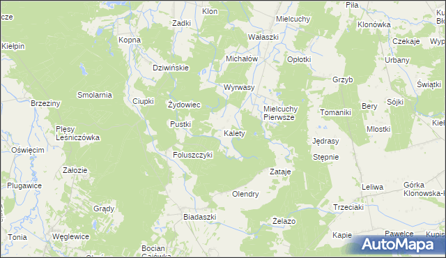 mapa Kalety gmina Galewice, Kalety gmina Galewice na mapie Targeo