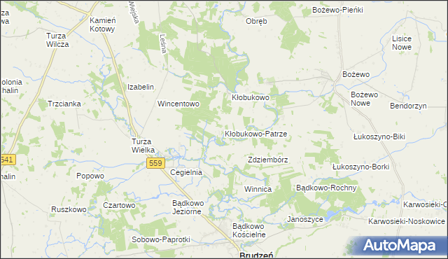 mapa Kłobukowo-Patrze, Kłobukowo-Patrze na mapie Targeo
