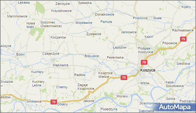 mapa Książnice Małe, Książnice Małe na mapie Targeo