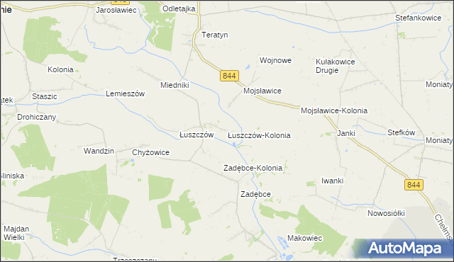 mapa Łuszczów-Kolonia gmina Uchanie, Łuszczów-Kolonia gmina Uchanie na mapie Targeo
