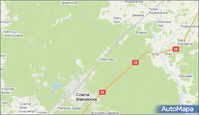 mapa Machnacz gmina Czarna Białostocka, Machnacz gmina Czarna Białostocka na mapie Targeo