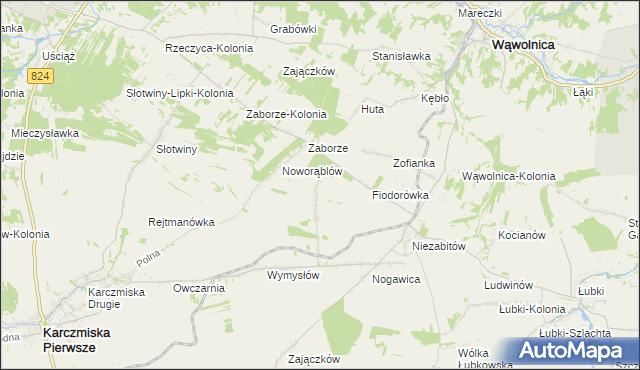 mapa Obliźniak, Obliźniak na mapie Targeo