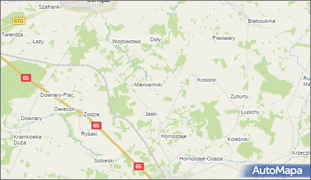 mapa Ołdaki gmina Mońki, Ołdaki gmina Mońki na mapie Targeo